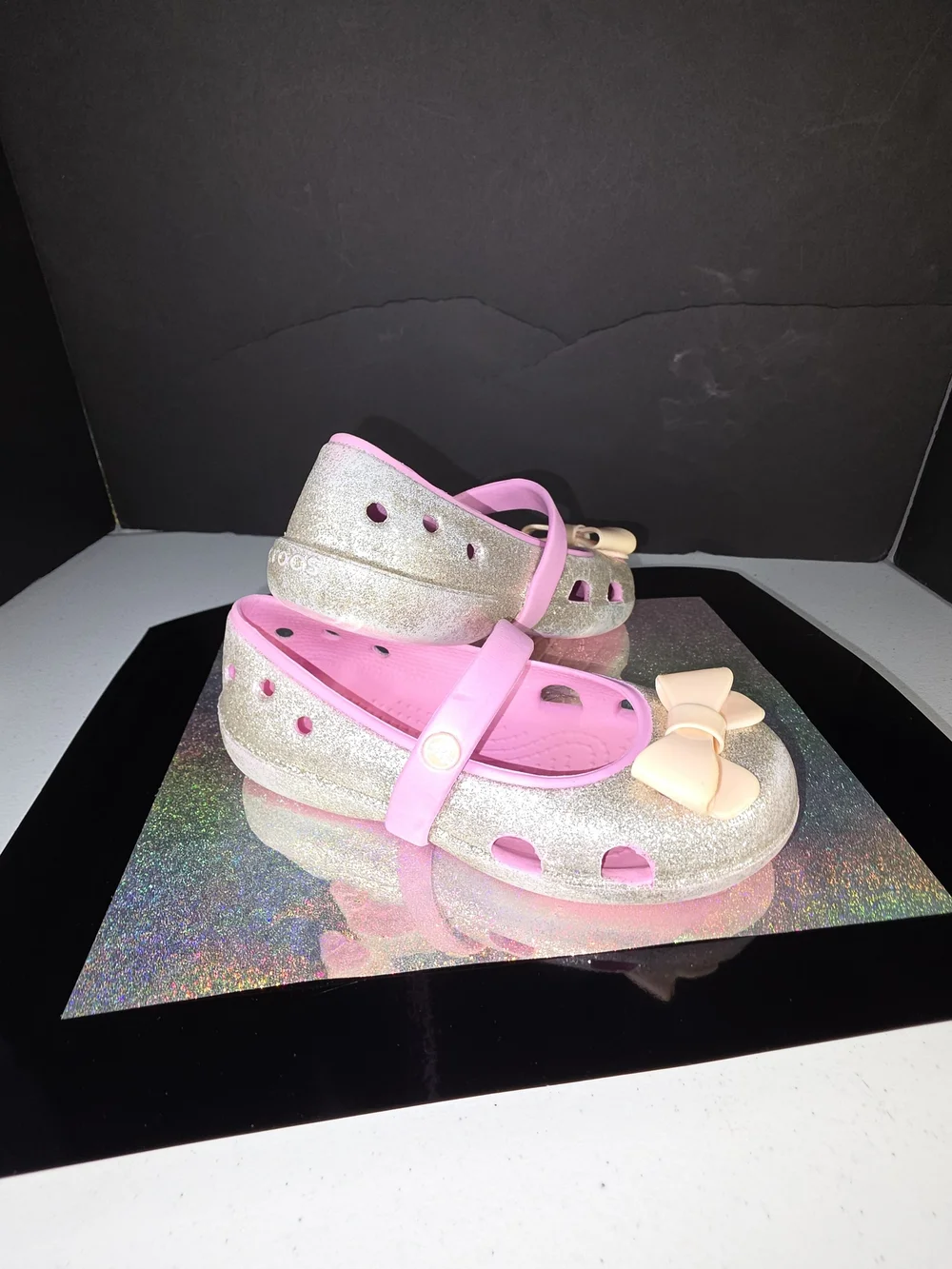 CROCS sparkling silver